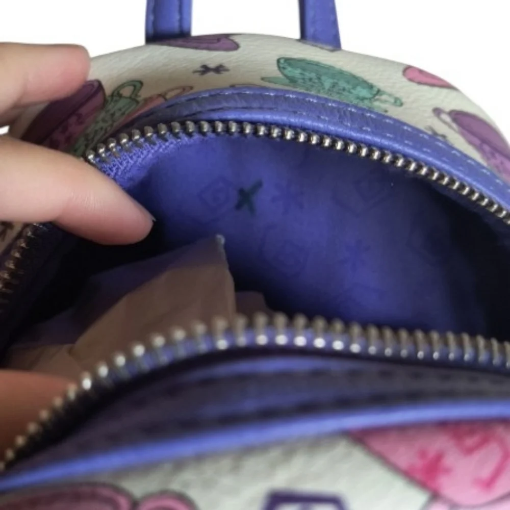 Loungefly Disney Parks Alice In Wonderland Mad Tea Party Mini Backpack - Picture 8 of 9